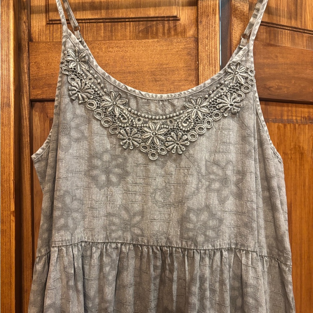 Easel Charcoal Embroidered  Top maxi dress - Picture 4 of 9